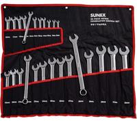 Sunex Tools 9917MPRA Jeu de 25 clés mixtes à rainure en V métriques 8 mm - 32 mm, entièrement polies (étui enroulable inclus)