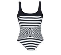 Sunflair 22235-005 Women's Black Striped Costume One Piece Swimsuit 46 - B Cup