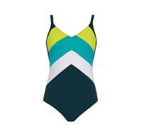 SUNFLAIR Maillot de bain turquoise / sapin / vert gazon / blanc, Taille L