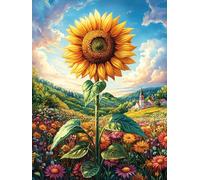 SunFleur dans une prairie en fleurs 1000 Pieces Casse-tête Débutant En Carton Haute Qualité Faune sauvage et animaux de compagnie Facile Apprentissage Loisir Créatif Décoration Murale Cadeau Saint Val