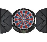 Sunflex Cible de fléchettes électronique Expert pour jusqu'à 8 joueurs, 21 modes de jeu, 65 variantes, cabinet en plastique, écran LCD, effets vocaux et sonores, fonctionnement sur secteur et batterie