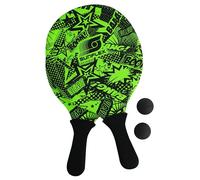 Sunflex® Jerseyprene Funky Boom Set de balles de plage avec deux raquettes et deux balles | Doux et léger | Extrêmement robuste et imperméable | Jeu de raquette pour la plage et la prairie