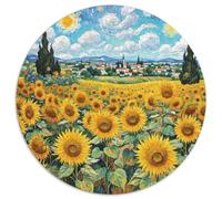 Sunflower 1000 Pièces Plant Flower Puzzles Ronds Puzzle Cadeaux Jeu D'Intelligence Puzzle De Qualité Supérieure pour Adultes Et Enfants 1000pcs (67.5x67.5cm)