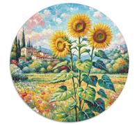 Sunflower 1000 Pieces Plant Flower Puzzles Ronds Puzzle Cadeaux Jeu D'Intelligence Puzzle De Qualité Supérieure
