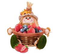 Sunflower Assiet Scarecrow Doll - Plux Harvest Decoration, Festival D'automne Figurine | Accent De Cour De Porche De Table De Thanksgiving, Pièce D'affichage Saisonnière D'halloween Avec De Fru