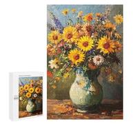 Sunflower Bouquet in Blue Vase-2 Puzzle 1000 Pièces Educa Jouet en Bois Cadeau Unique Décoration Intérieure Jeu Éducatif Challenge Toy Adultes Et Enfants À Partir De 14 Ans 1000 PCS