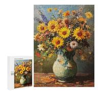 Sunflower Bouquet in Blue Vase-5 Puzzle 1000 Pièces Educa Jouet en Bois Cadeau Unique Décoration Intérieure Jeu Éducatif Challenge Toy Adultes Et Enfants À Partir De 14 Ans 500 PCS