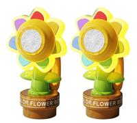 Sunflower Bubble Machine for Car, Dancing Sunflower Bubble Machine for Car, Fun Swing Dance Bubble Maker Machine for Car Top Decoration Remote Control Will Shake Head and Spit Out Bubbles (2PCS)