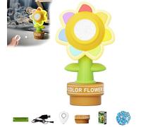Sunflower Bubble Machine for Car, Fun Swing Dance Bubble Maker Machine, for Car Top Decoration, Honk Activated Bubble Machine, Colorful Lighting, Shake Head and Spit Out Bubbles (Yellow,20pcs)