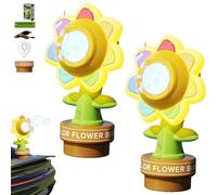 Sunflower Bubble Machine for Car, Sunflower Bubble Machine for Car with Remote Control, with Colorful Lighting with Remote Control, for Cars Top Decoration (2Pcs)