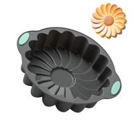 Sunflower Cake Pan - 7 Inch Round Flower Baking Pan Set With Reusable Silicone Molds & Piping Tip | Non-Stick Jelly & Dessert Mold For Valentine's Day, Birthdays, Spring And Holiday Parties