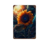 Sunflower Earth Sun Moon Panneaux Métalliques Humoristiques Pour Bars, Garages, Cafés, Pubs