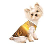 Sunflower Field Sunset Sea of Flowers Print T-shirt sans manches pour chiens et chats Vêtements d'intérieur et d'extérieur tendance