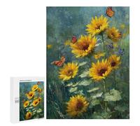 Sunflower Field with Butterflies-2 Puzzle 1000 Pièces Educa Jouet en Bois Cadeau Unique Décoration Intérieure Jeu Éducatif Challenge Toy Adultes Et Enfants À Partir De 14 Ans 500 PCS