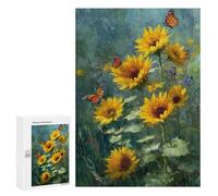 Sunflower Field with Butterflies-3 Puzzle 1000 Pièces Educa Jouet en Bois Cadeau Unique Décoration Intérieure Jeu Éducatif Challenge Toy Adultes Et Enfants À Partir De 14 Ans 300 PCS