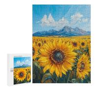 Sunflower Field with Mountains Puzzle 500 Pièces Educa Jouet en Bois Cadeau Unique Décoration Intérieure Jeu Éducatif Challenge Toy Adultes Et Enfants À Partir De 14 Ans 500 PCS
