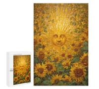 Sunflower Field with Smiling Sun Puzzle 1000 Pièces Educa Jouet en Bois Cadeau Unique Décoration Intérieure Jeu Éducatif Challenge Toy Adultes Et Enfants À Partir De 14 Ans 1000 PCS
