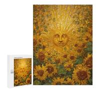 Sunflower Field with Smiling Sun Puzzle 500 Pièces Educa Jouet en Bois Cadeau Unique Décoration Intérieure Jeu Éducatif Challenge Toy Adultes Et Enfants À Partir De 14 Ans 500 PCS