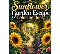 Sunflower Garden Escape Coloring Book: 40 Relaxing Sunflower Coloring Pages with Secret Gardens, Flower Paths, Rustic Gates, Cottage Scenes, Bouquets and Nature Details