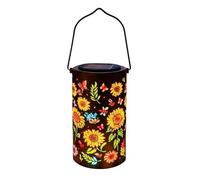 Sunflower Glow Solar Garden Lantern, 7-Inch Shimmering Light, Waterproof Hanging Metal Flower Lamp, Professional Landscape Lighting Style, Heavy Duty Patio Accessory & Gardening Gift for Women