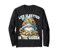 Sunflower GNOME Dad for Mom Life is Better in The Garden Manche Longue