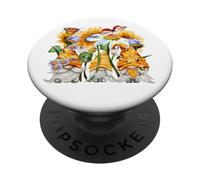Sunflower GNOME for Beekeeper Daisy Flower and Honey Bee PopSockets PopGrip Adhésif