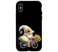 Sunflower GNOME on Vintage Bike for Retired Mom and Dad Life Coque pour iPhone X/XS