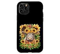 Sunflower Highland Cow Mom Graphic for Women Scottish Cow Coque pour iPhone 11 Pro