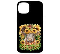 Sunflower Highland Cow Mom Graphic for Women Scottish Cow Coque pour iPhone 13