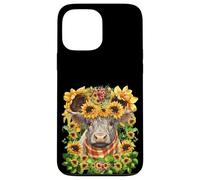 Sunflower Highland Cow Mom Graphic for Women Scottish Cow Coque pour iPhone 13 Pro Max