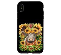 Sunflower Highland Cow Mom Graphic for Women Scottish Cow Coque pour iPhone XS Max
