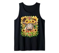 Sunflower Highland Cow Mom Graphic for Women Scottish Cow Débardeur