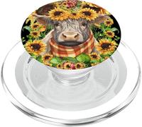 Sunflower Highland Cow Mom Graphic for Women Scottish Cow PopSockets PopGrip pour MagSafe
