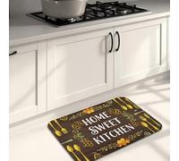 Sunflower Home Sweet Tapis de cuisine pour sol, tapis rustique doux à motif floral, tapis décoratif lavable et antidérapant pour évier de cuisine, salle de bain, 40,6 x 61 cm