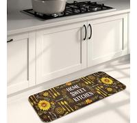 Sunflower Home Sweet Tapis de cuisine pour sol, tapis rustique doux à motif floral, tapis décoratif lavable et antidérapant pour évier de cuisine, salle de bain, 40,6 x 119,4 cm