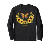 Sunflower Keep Positive Butterflies Quotes Butterfly Manche Longue