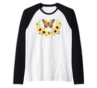 Sunflower Keep Positive Butterflies Quotes Butterfly Manche Raglan