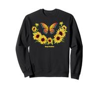 Sunflower Keep Positive Butterflies Quotes Butterfly Sweatshirt