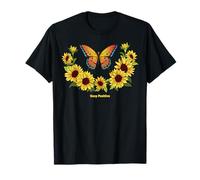 Sunflower Keep Positive Butterflies Quotes Butterfly T-Shirt