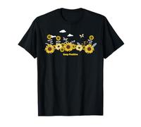 Sunflower Keep Positive Butterflies Quotes Butterfly T-Shirt