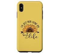 Sunflower Living my Best Life T-shirt avec citation positive Coque pour iPhone XS Max