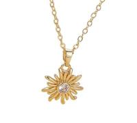 Sunflower Pendant Necklace For Mother's Day - Sophisticated Zircon Accent Jewelry Gift | Elegant Flower Charm Necklace For Mom, Grandma & Wife, Sentimental Sparkling Floral Birthday Present
