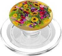 Sunflower Phone Grip Pressed Flower Pop Up Nob Spring Floral PopSockets PopGrip pour MagSafe