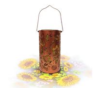 Sunflower Solar Lantern, Waterproof Hangable Metal Projection Lamp, Outdoor Solar Light | Durable Garden Lantern, Decorative Hanging Lamp, Energy-Efficient Lighting Device For Balcony Backyard Patio