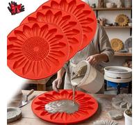 Sunflower Stepping Stone Mold, 15.7-Inch Concrete Casting Mould (3pc)