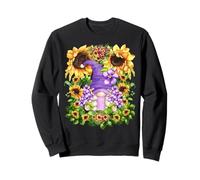 Sunflower Suicide Awareness GNOME with Purple Violet Flower Sweatshirt