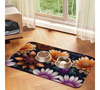 Sunflower Welfare Tapis d'alimentation antidérapant en cuir absorbant pour animal domestique Séchage rapide Imperméable Lavable 30 x 45 cm