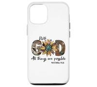 Sunflower with God All Things are Possible for Christian Coque pour iPhone 12/12 Pro