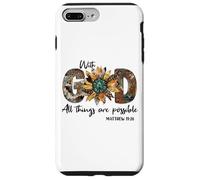 Sunflower with God All Things are Possible for Christian Coque pour iPhone 7 Plus/8 Plus