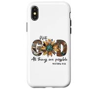 Sunflower with God All Things are Possible for Christian Coque pour iPhone X/XS